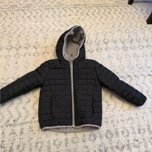 Cat & Jack Black Puffer Jacket with Gray Trim
